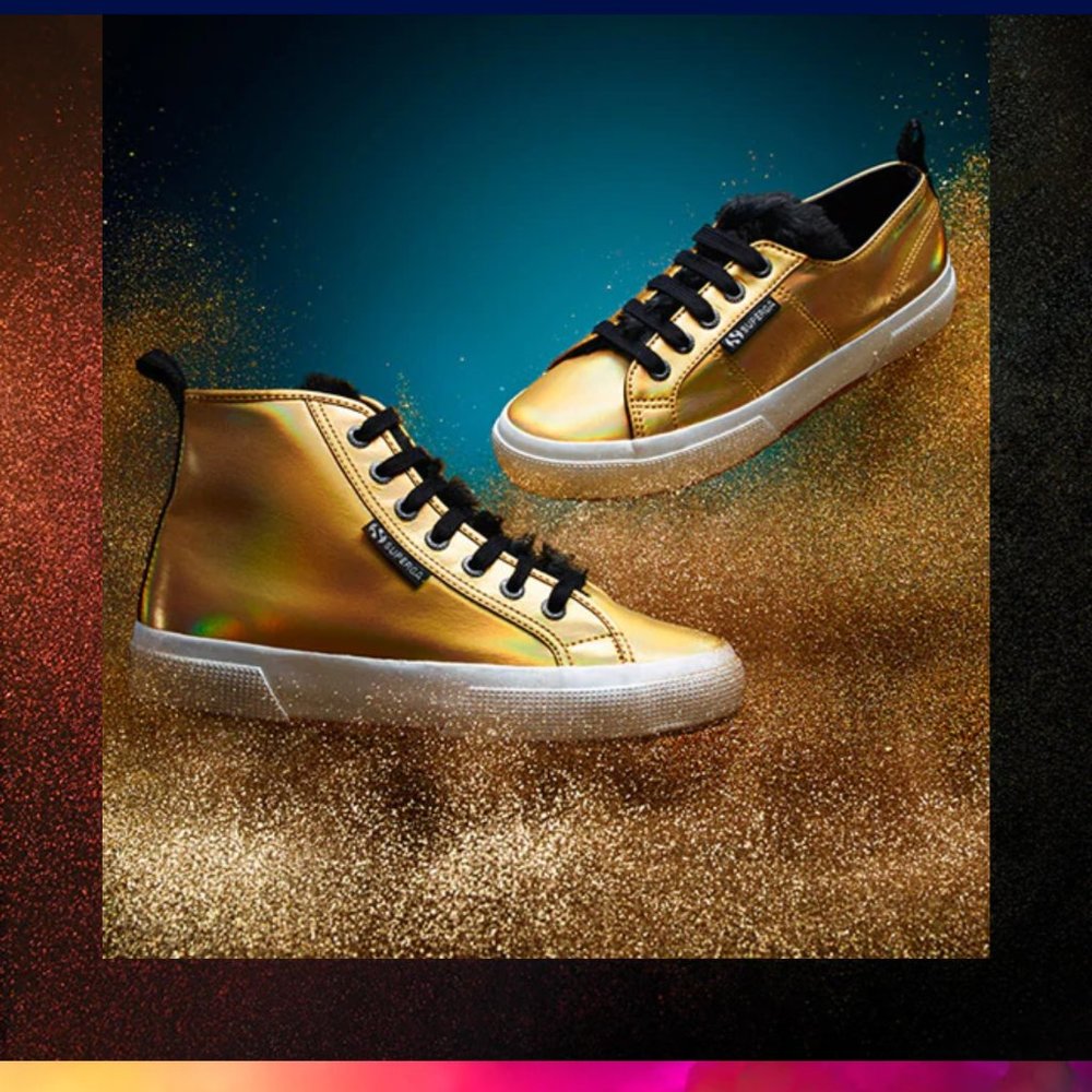 Superga X Jocelyn Gold Metal NIB size 7.5